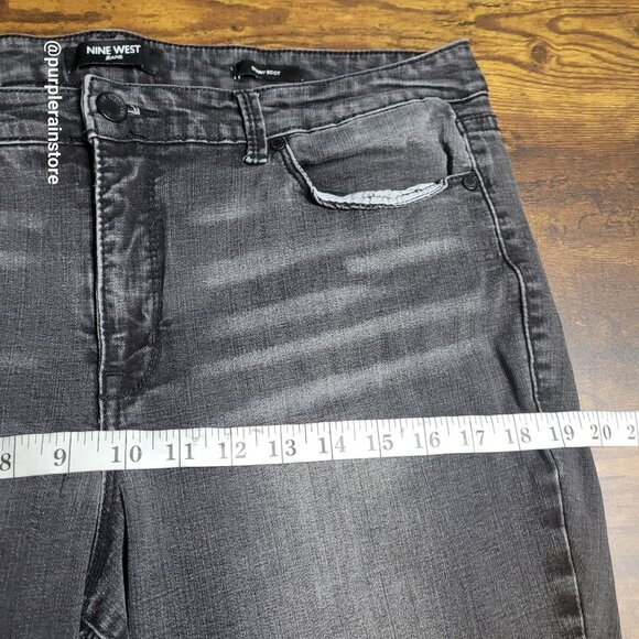 Nine West Jeans Size 16 Skinny Bootcut High Rise Tummy Control Black Wash Denim - Picture 7 of 12